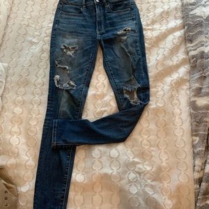 Distressed American Eagle Skinny Hi-Rise Jeggings